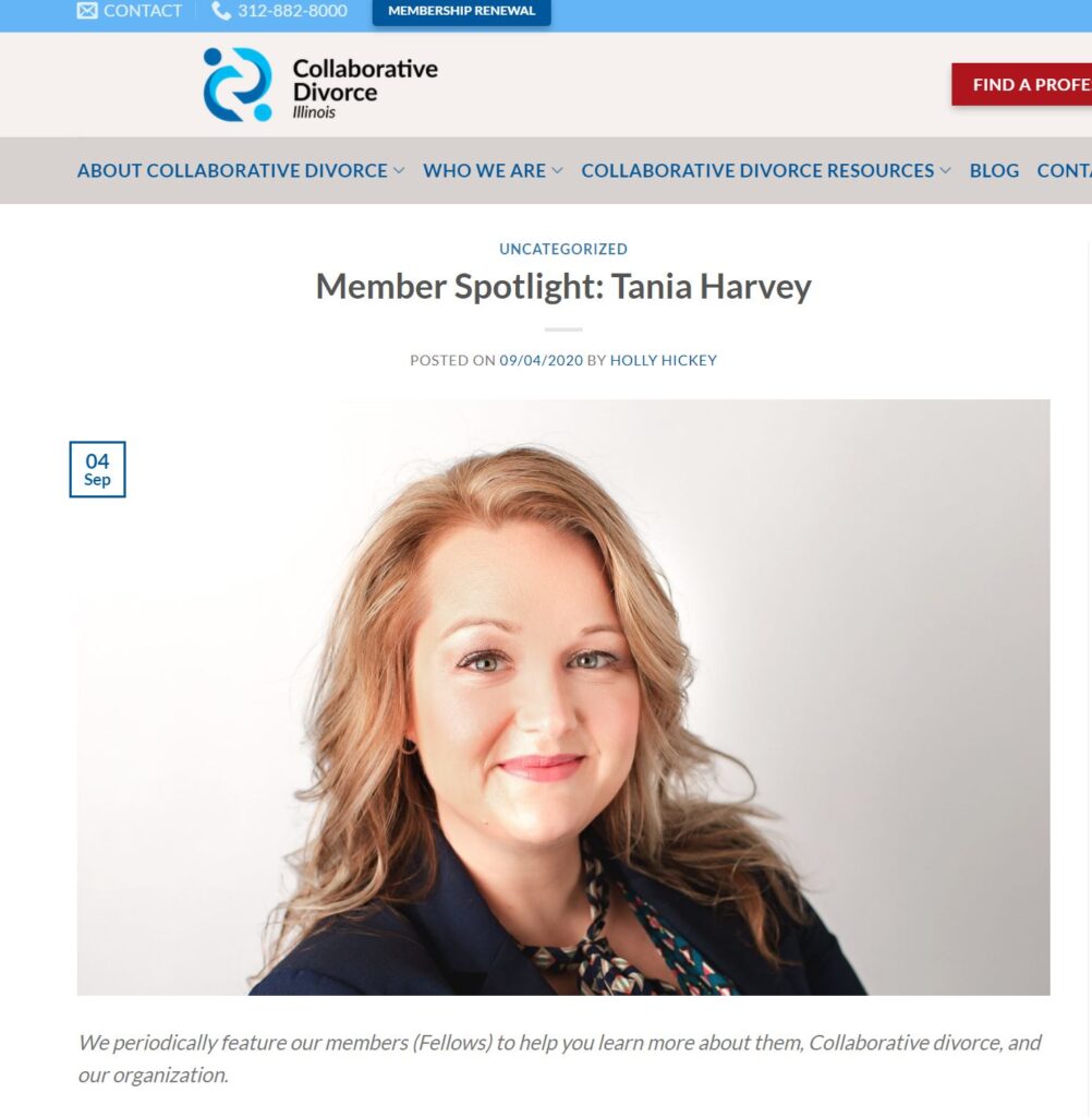 Tania K. Harvey - Highlighted for her insight on collaborative divorce and co parenting